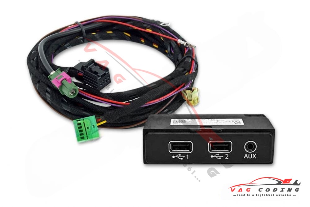Audi Music Interface (AMI) retrofit készlet – 2× USB + AUX-IN